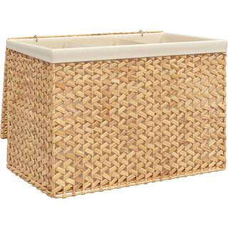 vasketøjskurv med 3 rum 75x42,5x52 cm vandhyacint