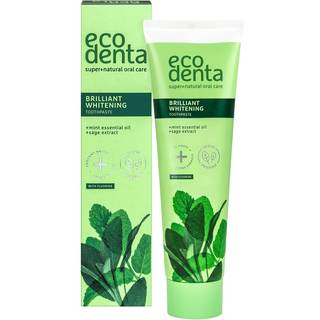 Ecodenta Green Brilliant Whitening Blegende tandpasta med fluor Til frisk ånde Mint Oil + Sage Extract 100 ml - 100 ml