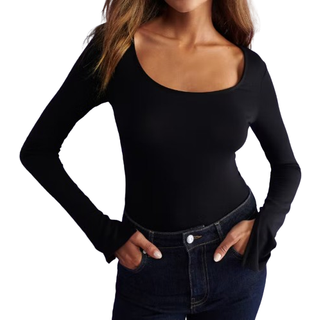 Gina Tricot-Soft touch jersey top-Toppe-Sort-L-Dame