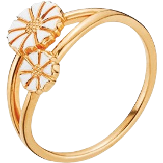 Lund Marguerit ring i forgyldt Sølv med 2 Margueritter