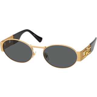 Versace Unisex VE2264 100287 Solbriller Stål Guld Grå Rund Normal