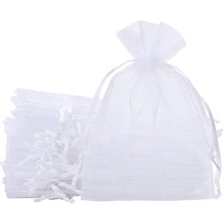 Sumdirect 100pcs 6x9 inches Organza Giftposer med Drawstring-White