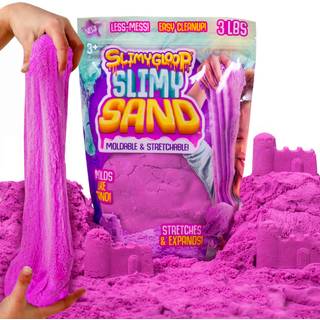 Slimygloop slimet sand 3 lbs med str?kbar udvidelig formbar sky slim non-stick lilla legesand i en genlukbar taske stor sensorisk aktivitet takti