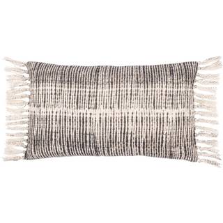 Yard Yard Black Sono Ink Abstract Fringed Polyester Filled Cushion