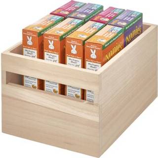 iDesign - Kasse af kejsertræ med håndtag - Natur - 19cm x 25,5cm x 15,5cm - Ellen