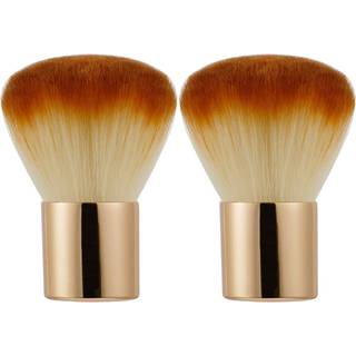 RN sk?nhed 2 stykker kabuki b?rster pulver b?rste r?dme pensel foundation b?rste bronzer b?rste ansigt blender b?rste mineral blanding buffing co