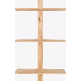Væghylde med 3 hylder i naturtræ 21x55x72 cm - 4291120