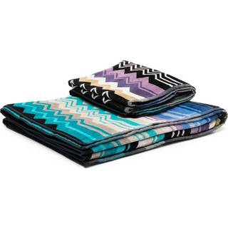 Missoni Bath Linens - 'Giacomo' towels, set of two, blue in Blue Multicolor 100%CO
