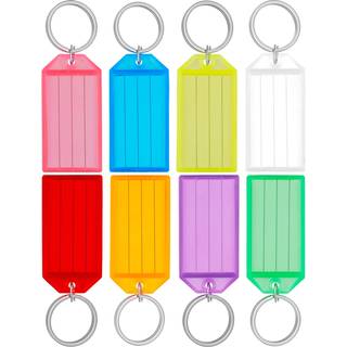 Uniclife 20 Pack Tough Plastic Key Tags med split ringetiket vindue forskellige farver