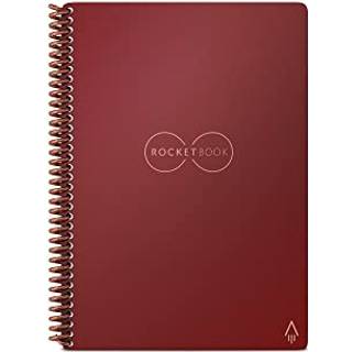 Rocketbook Smart Genanvendelig notebook - Dot -Grid Milj?venlig notebook med 1 pilotfrixion pen & 1 mikrofiber klud inkluderet - Scarlet Color Co