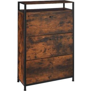 Skostativ - Industrielt mørkt træ, rustikt,81 cm