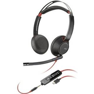 POLY Blackwire 5220 Stereo USB-C Headset +3.5mm Plug +USB-C/A Adapter