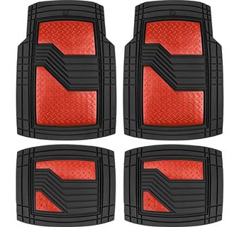 Cat Diamondshield Rubber Floor Mats til biler Lastbiler SUV'er-Alt vejrbeskyttelse Forsæt med hælpude & anti-slip-bagside-Universal Fit trim-to-f