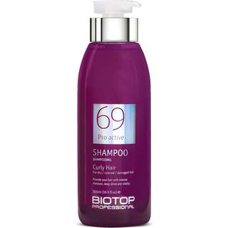 Biotop Professional 69 Pro -Active Hair Shampoo - Frizz Control Curl Definerende og farve Safe Shampoo lavet med kokosn?ddeolie Avocado Oil & Alm