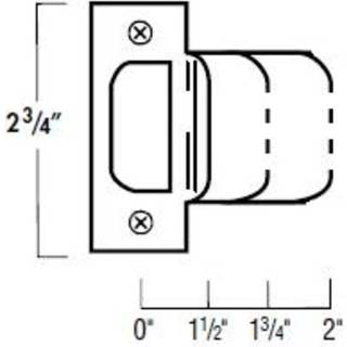Don-jo ets 102 18 gauge udvidet l?be strejke poleret messing finish 2 """" bredde x 2-3/4 """" h?jde (pakke med 10)
