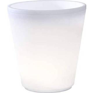 Blomsterkrukke Assisi lille LED 28 cm - Hvid