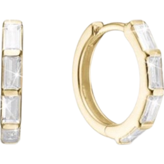 Christina Jewelry Creol white baguette forgyldte øreringe
