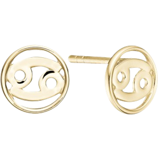 Stjernetegn Krebs Ørestikker - Blankpoleret Forgyldt Sterling Sølv - Christina