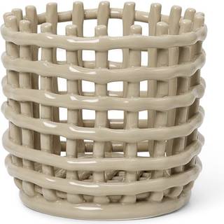 Ferm Living Ceramic flettet kurv Ø16 cm Cashmere