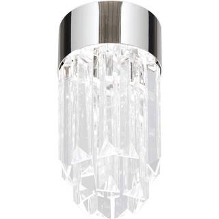 Prism LED-loftlampe, krystalglas, Ø 10 cm, krom