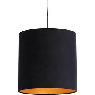 Pendellampe med sort fløjlsskærm med guld 40 cm - Combi