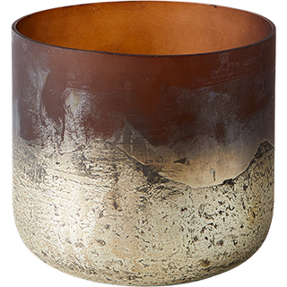 Vase Lana 14 - Brown/Gold Ø14xH14 cm