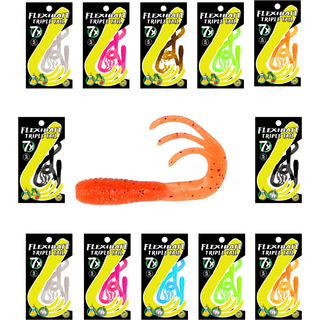 Skull Gear Flexibait Triple Tail 5 Stk. - Black - Garlic