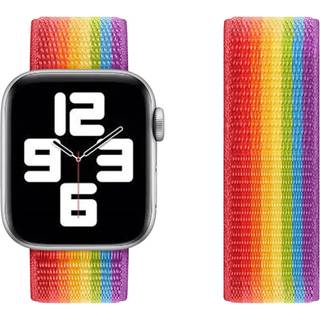 Apple Watch (38/40/SE/41/42mm) Lippa Nylon Rem - Regnbuen
