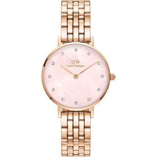Daniel Wellington DW Watch Petite Lumine 5-Link Melrose Pink MoP 28mm Rose Gold