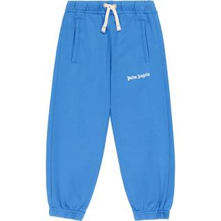 Palm Angels Kids Logo cotton jersey sweatpants - blue - Y 8