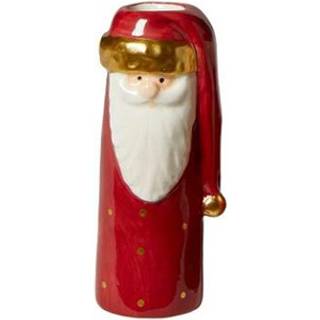 Vase med julemand 10 cm høj -Med striber