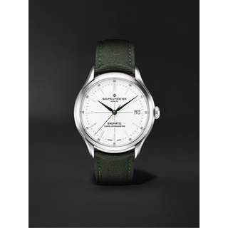 Baume & Mercier - MR PORTER 10th Birthday Edition Clifton Baumatic Automatic Chronometer 40mm Steel and Canvas Watch, Ref. No. M0A10664 - Men - White