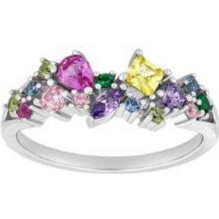 Joanli Nor MetteNor ring i sølv med multifarvet kubisk zirkon - Str. 50