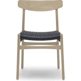 Carl Hansen - CH23, Tvålad Ek, Svartflätat papperssnöre - Spisebordsstole - Hans J. Wegner - Træ farvet - Papir/Træ