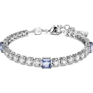 Matrix Tennis Armband, Verschiedene Schliffe, Blau, Rhodiniert