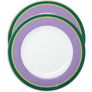La DoubleJ Tableware - 'Rainbow Viola' dinner plate, set of two in purple 100% PORCELAIN