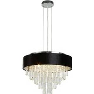 Glamour hængelampe, glaskrystal, sort, G9, Ø 45,4 cm