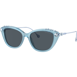Swarovski SK6010 200487 53 Solbriller Kvinder Blue - Opaline Light Blue With Gems - 53mm