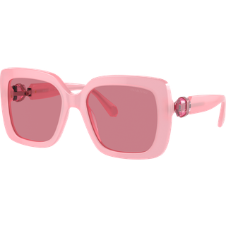 Swarovski Kvinde SK6001 20019L Solbriller Acetat Rosa Rosa Firkantet Spejlet Spejl