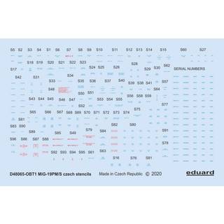 MiG-19 stencils Czech for Eduard
