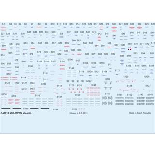 MiG-21PFM stencils for Eduard