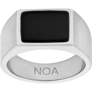 Son of Noa Signet ring til mænd i stål med sort agat