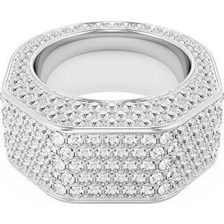 Dextera Cocktailring, Achteckform, Pavé, Weiß, Rhodiniert
