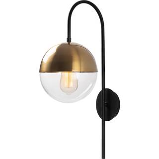 Væglampe Bastos 3055, sort/guld antik/klar