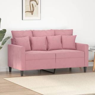 2-personers sofa 120 cm fløjl lyserød