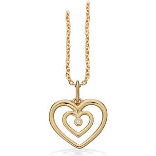 Hjerte 8 Karat Guld Vedhæng fra Scrouples med Diamant 0,008 Carat W/SI