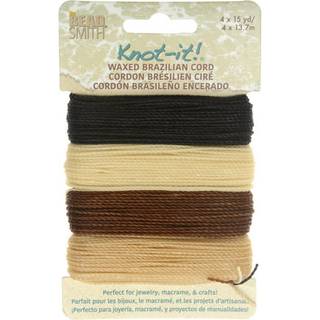Perlsmith knude den voksede polyester -ledning - Java vibber - 1 mm diameter - 4 ledninger 15 meter hver - Lav smykker makrame venskab armb?nd og