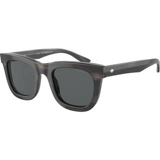 Giorgio Armani AR8171F Asian Fit Polarized 5964P2 51 Solbriller Mænd Grå - Striped Grey - 51mm
