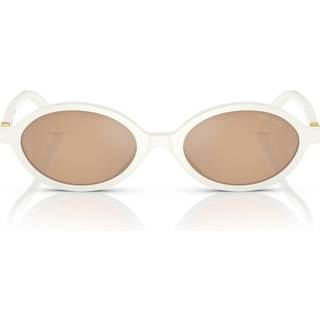 Miu Miu Kvinde MU 04ZS 14240D Solbriller Acetat Hvid Orange Rund Normal