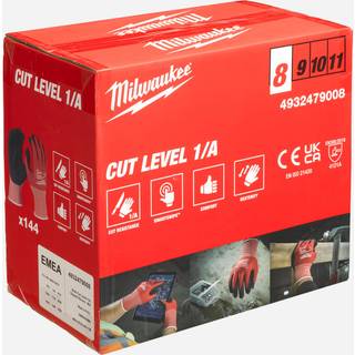 Milwaukee latexbelagte handsker niveau 1 skærebestandige L/9 (1 stk)